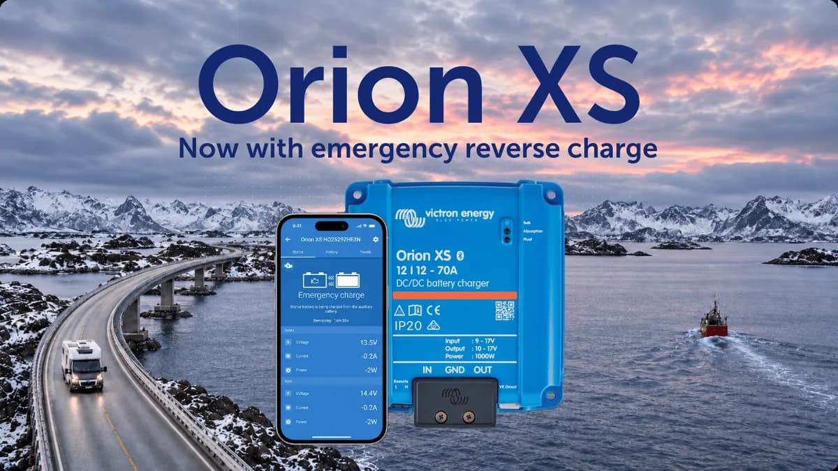Victron Orion XS ganha função de recarga reversa de emergência